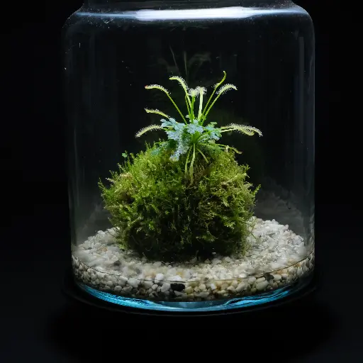 Kokedarium : Dama Drosera Capensis Alba et Selaginella uncinata